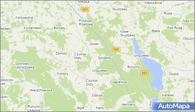 mapa Szczerby, Szczerby na mapie Targeo
