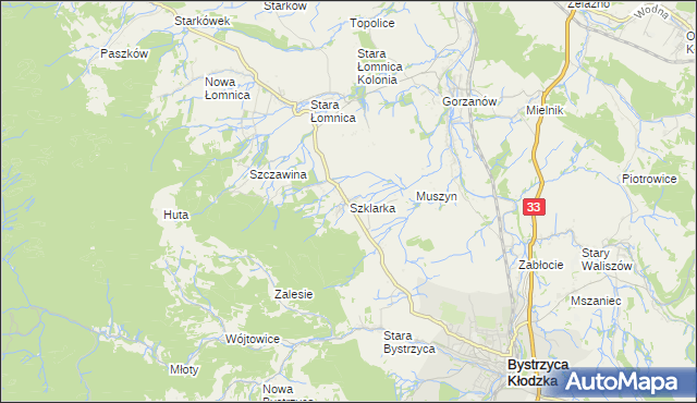 mapa Szklarka, Szklarka na mapie Targeo