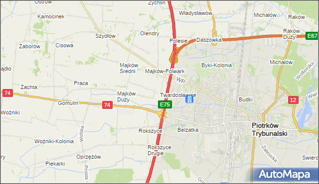 mapa Twardosławice, Twardosławice na mapie Targeo