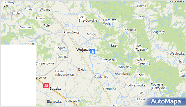 mapa Wojkówka, Wojkówka na mapie Targeo