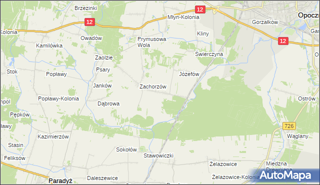 mapa Zachorzów-Kolonia, Zachorzów-Kolonia na mapie Targeo