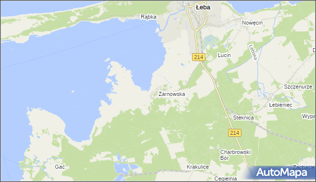 mapa Żarnowska, Żarnowska na mapie Targeo