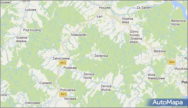 mapa Żerdenka, Żerdenka na mapie Targeo