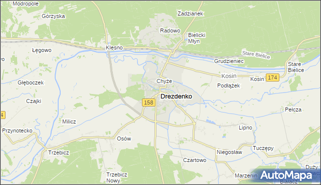 mapa Drezdenko, Drezdenko na mapie Targeo