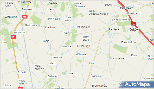 mapa Ryszardów, Ryszardów na mapie Targeo