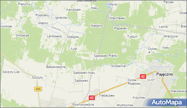 mapa Sadowiec-Pieńki, Sadowiec-Pieńki na mapie Targeo