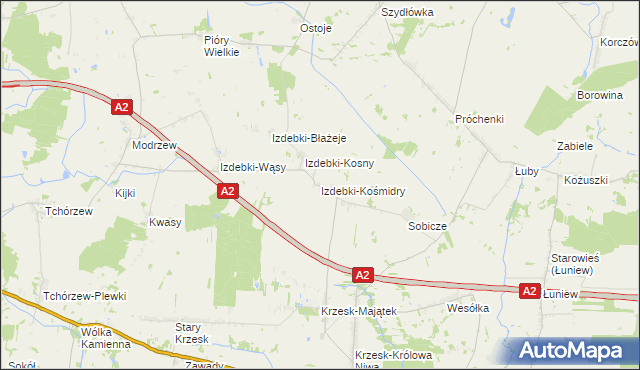 mapa Izdebki-Kośmidry, Izdebki-Kośmidry na mapie Targeo