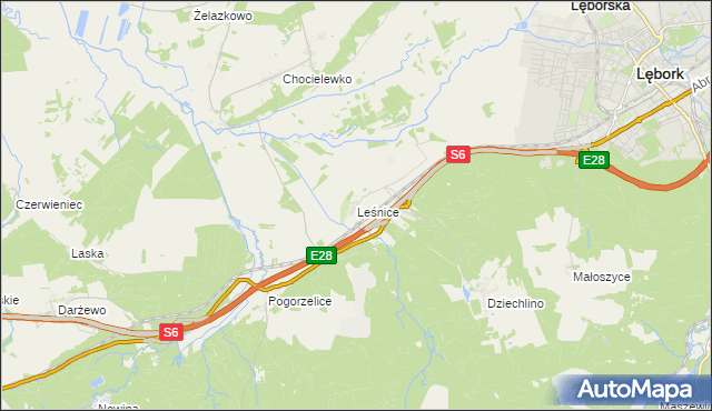 mapa Leśnice, Leśnice na mapie Targeo