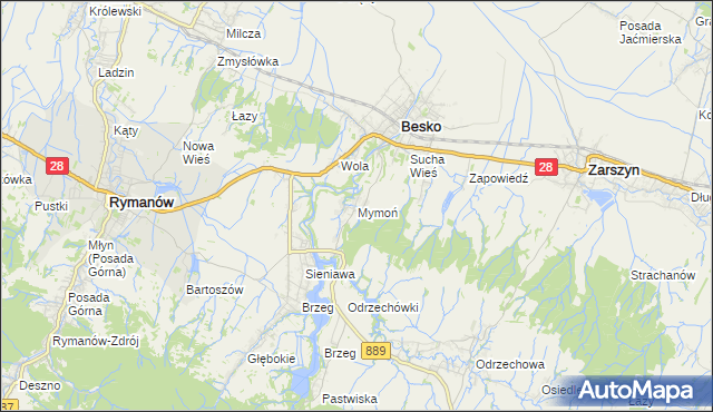 mapa Mymoń, Mymoń na mapie Targeo