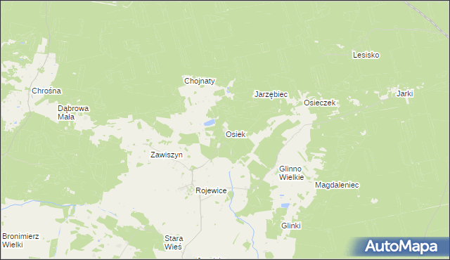 mapa Osiek gmina Solec Kujawski, Osiek gmina Solec Kujawski na mapie Targeo