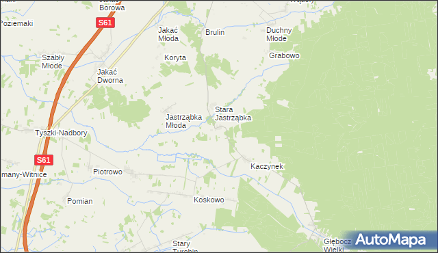 mapa Strzeszewo gmina Śniadowo, Strzeszewo gmina Śniadowo na mapie Targeo
