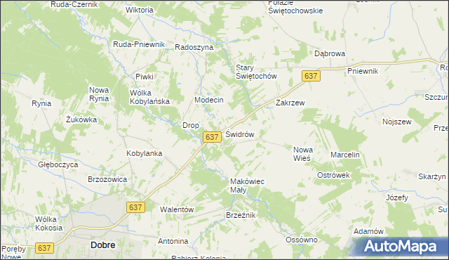 mapa Świdrów, Świdrów na mapie Targeo