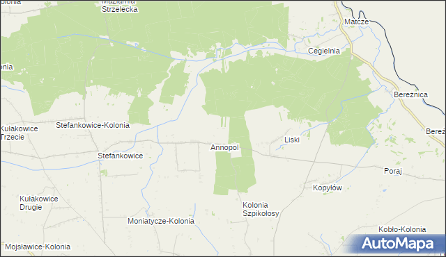 mapa Białoskóry gmina Hrubieszów, Białoskóry gmina Hrubieszów na mapie Targeo