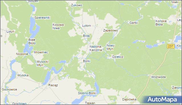 mapa Nadolnik gmina Tuchola, Nadolnik gmina Tuchola na mapie Targeo