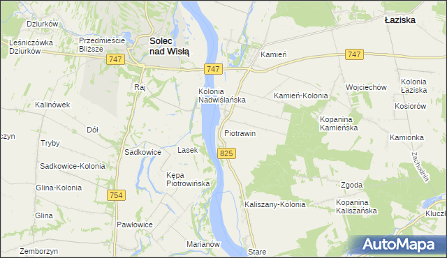 mapa Piotrawin gmina Łaziska, Piotrawin gmina Łaziska na mapie Targeo