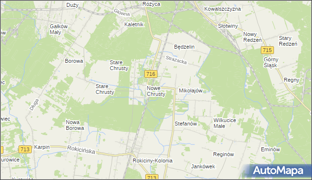 mapa Pogorzałe Ługi, Pogorzałe Ługi na mapie Targeo