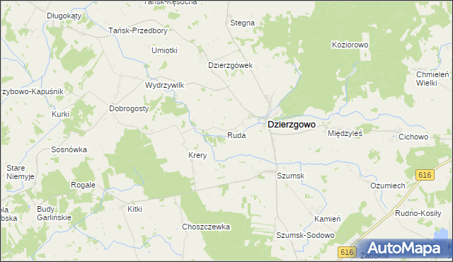 mapa Ruda gmina Dzierzgowo, Ruda gmina Dzierzgowo na mapie Targeo