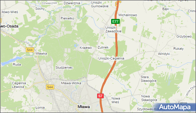 mapa Uniszki-Cegielnia, Uniszki-Cegielnia na mapie Targeo