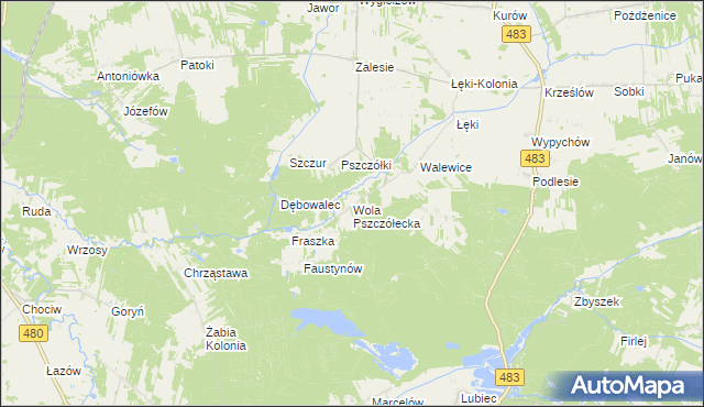 mapa Wola Pszczółecka, Wola Pszczółecka na mapie Targeo