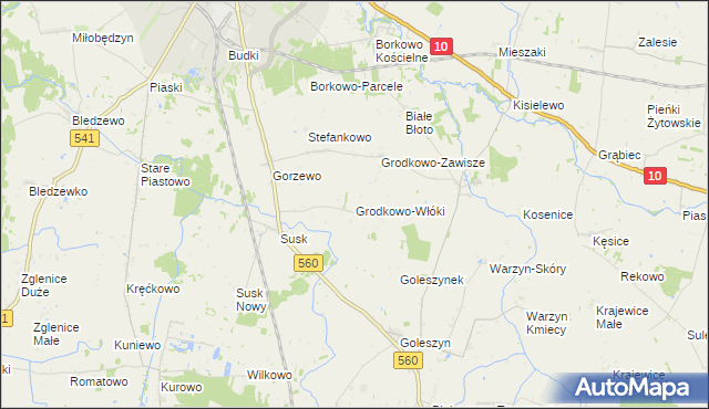 mapa Grodkowo-Włóki, Grodkowo-Włóki na mapie Targeo