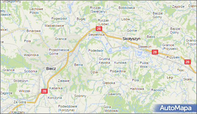 mapa Grudna Kępska, Grudna Kępska na mapie Targeo