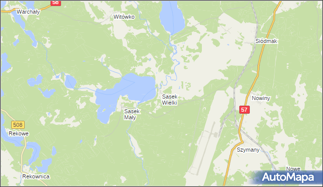 mapa Sasek Wielki, Sasek Wielki na mapie Targeo