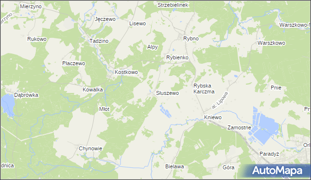 mapa Słuszewo, Słuszewo na mapie Targeo