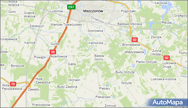 mapa Badów Górny, Badów Górny na mapie Targeo