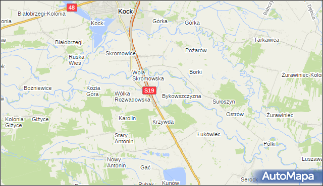 mapa Bykowszczyzna, Bykowszczyzna na mapie Targeo