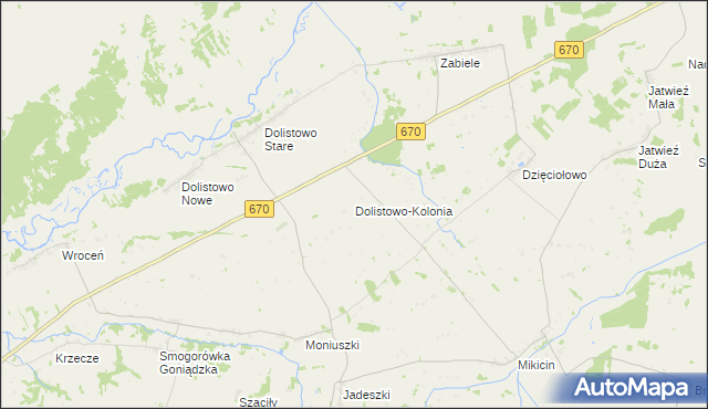 mapa Dolistowo-Kolonia, Dolistowo-Kolonia na mapie Targeo