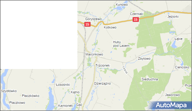 mapa Gębice gmina Mogilno, Gębice gmina Mogilno na mapie Targeo
