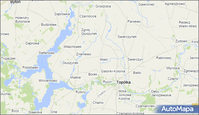 mapa Iłowo gmina Topólka, Iłowo gmina Topólka na mapie Targeo