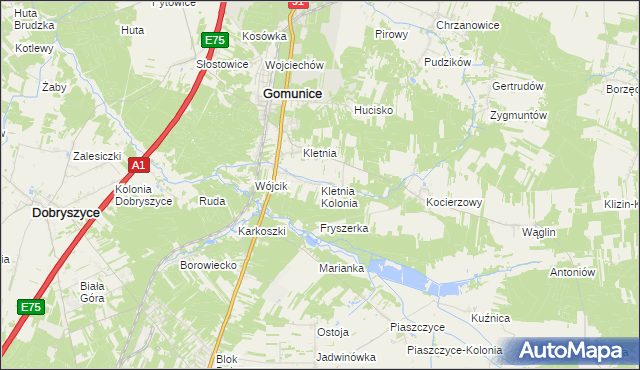 mapa Kletnia Kolonia, Kletnia Kolonia na mapie Targeo