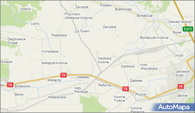 mapa Siedliska Kolonia, Siedliska Kolonia na mapie Targeo