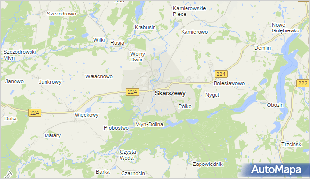 mapa Skarszewy powiat starogardzki, Skarszewy powiat starogardzki na mapie Targeo