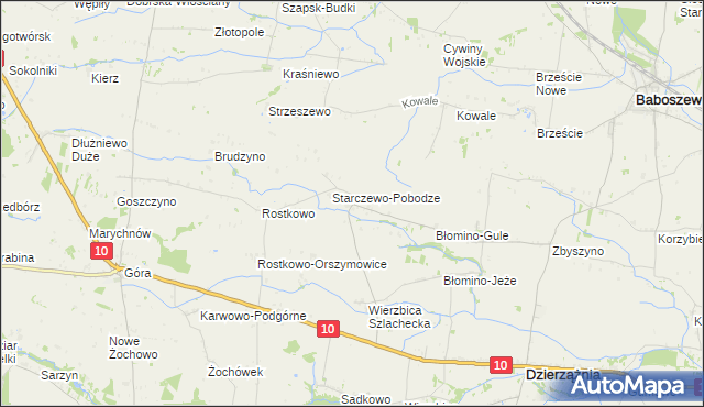 mapa Starczewo Wielkie, Starczewo Wielkie na mapie Targeo