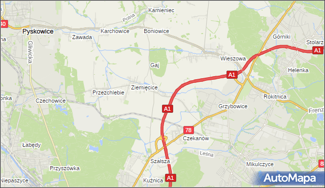 mapa Świętoszowice, Świętoszowice na mapie Targeo