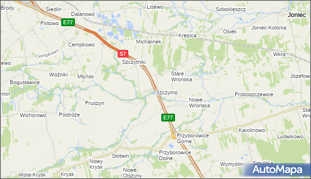mapa Szczytno gmina Załuski, Szczytno gmina Załuski na mapie Targeo