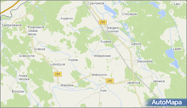 mapa Witaszkowo, Witaszkowo na mapie Targeo