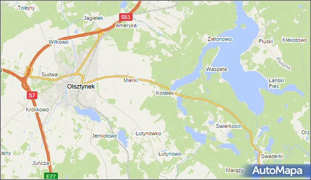 mapa Kołatek, Kołatek na mapie Targeo