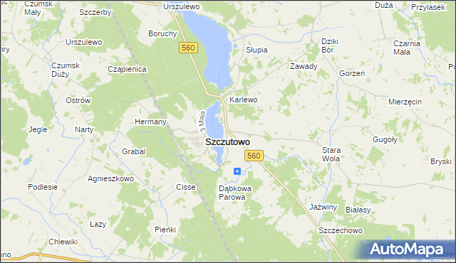 mapa Blizno gmina Szczutowo, Blizno gmina Szczutowo na mapie Targeo