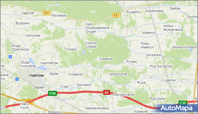 mapa Cezarów, Cezarów na mapie Targeo