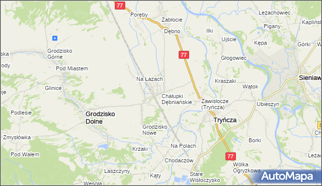 mapa Chałupki Dębniańskie, Chałupki Dębniańskie na mapie Targeo