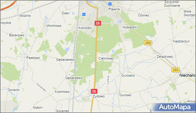 mapa Cielimowo, Cielimowo na mapie Targeo