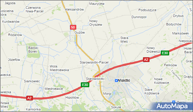 mapa Cyganka gmina Wiskitki, Cyganka gmina Wiskitki na mapie Targeo