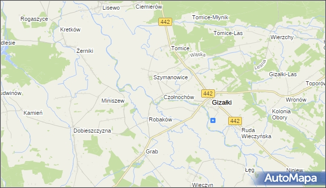 mapa Czołnochów, Czołnochów na mapie Targeo