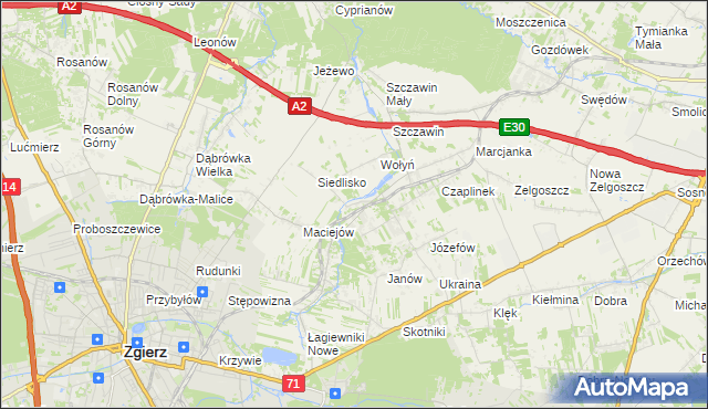 mapa Glinnik gmina Zgierz, Glinnik gmina Zgierz na mapie Targeo