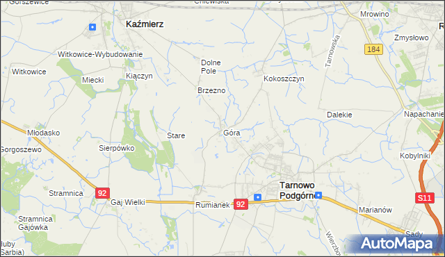 mapa Góra gmina Tarnowo Podgórne, Góra gmina Tarnowo Podgórne na mapie Targeo