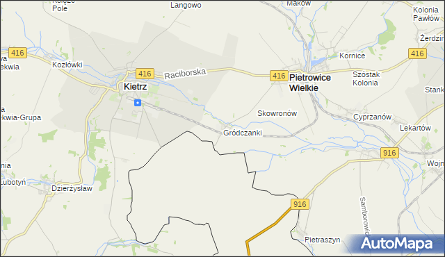 mapa Gródczanki, Gródczanki na mapie Targeo