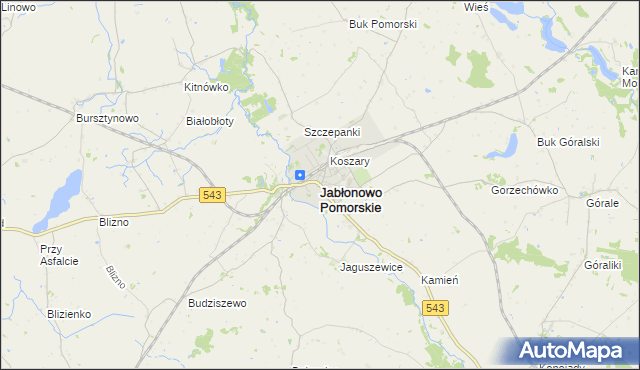 mapa Jabłonowo Pomorskie, Jabłonowo Pomorskie na mapie Targeo